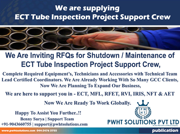 We are supporting tube inspection crew for Shutdown And Turnaround worldwide