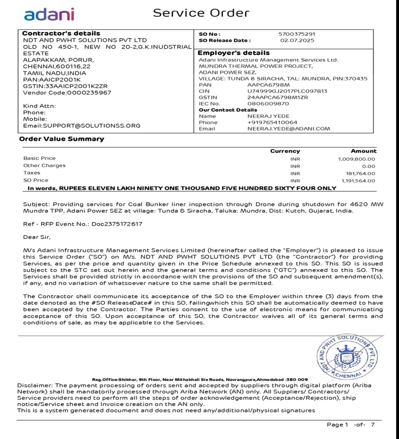 Adani Infrastructure Management Services Limited